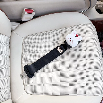 Kids Safety Belt — Other Automotive Interior Supplies - black-maternity-anti-strangle-safety-belt-plush-bunny
