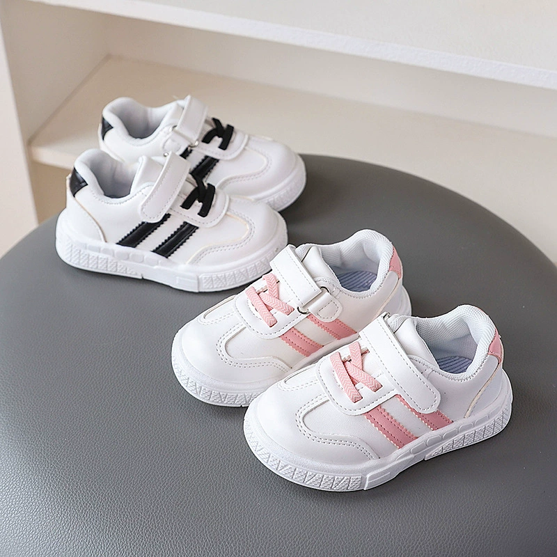 2024 весна и осень новая детская маленькая белая обувь для мальчиков нескользящая мягкая обувь на подошве для девочек повседневная обувь немецкая тренировка обувь износостойкая