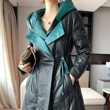 新款2025海宁冬季真皮羽绒长款女真皮绵羊皮修身时尚洋气外套