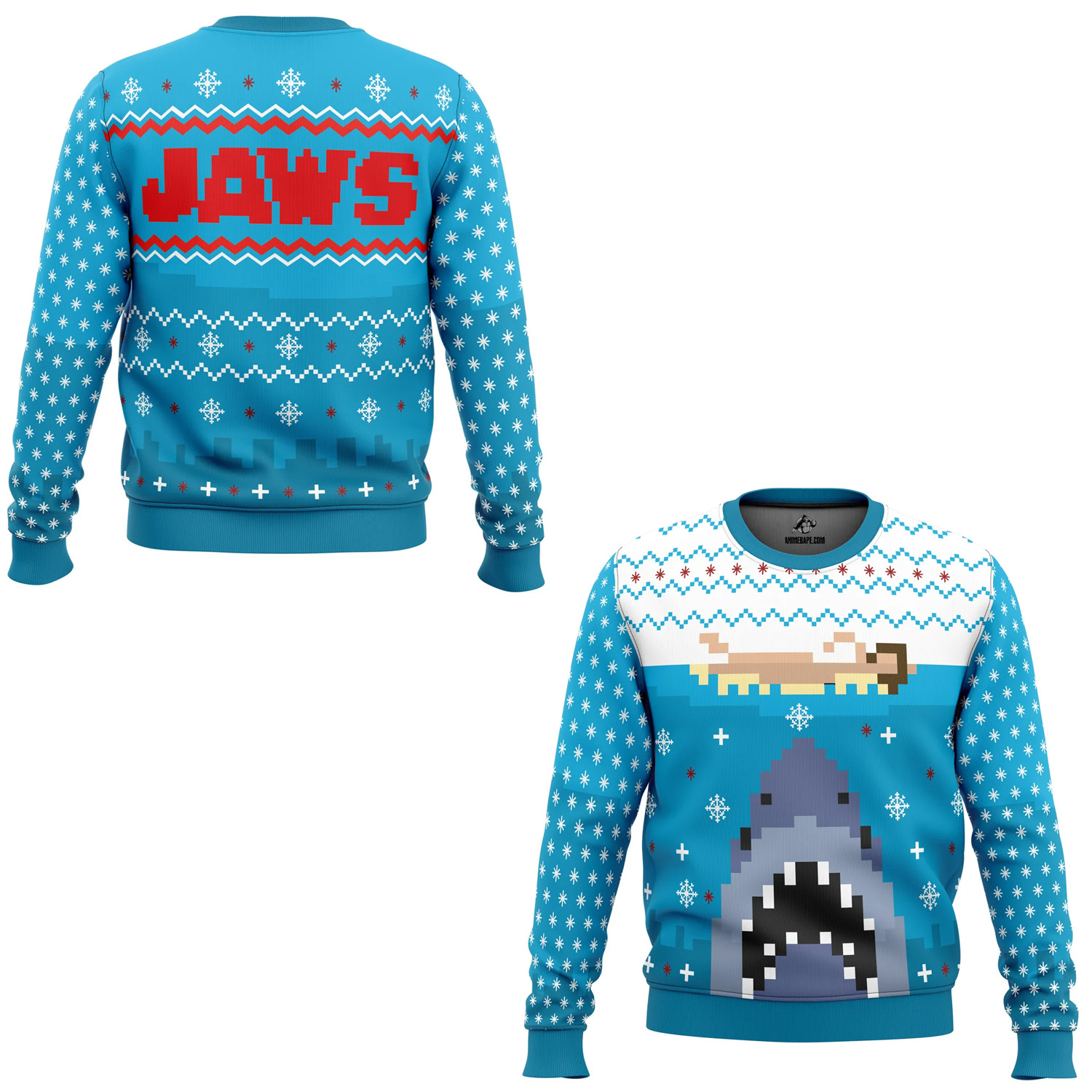 Comercio exterior transfronterizo 3D impresión digital spot hombres casual todo-fósforo hombro de manga larga suéter suelto cuello redondo