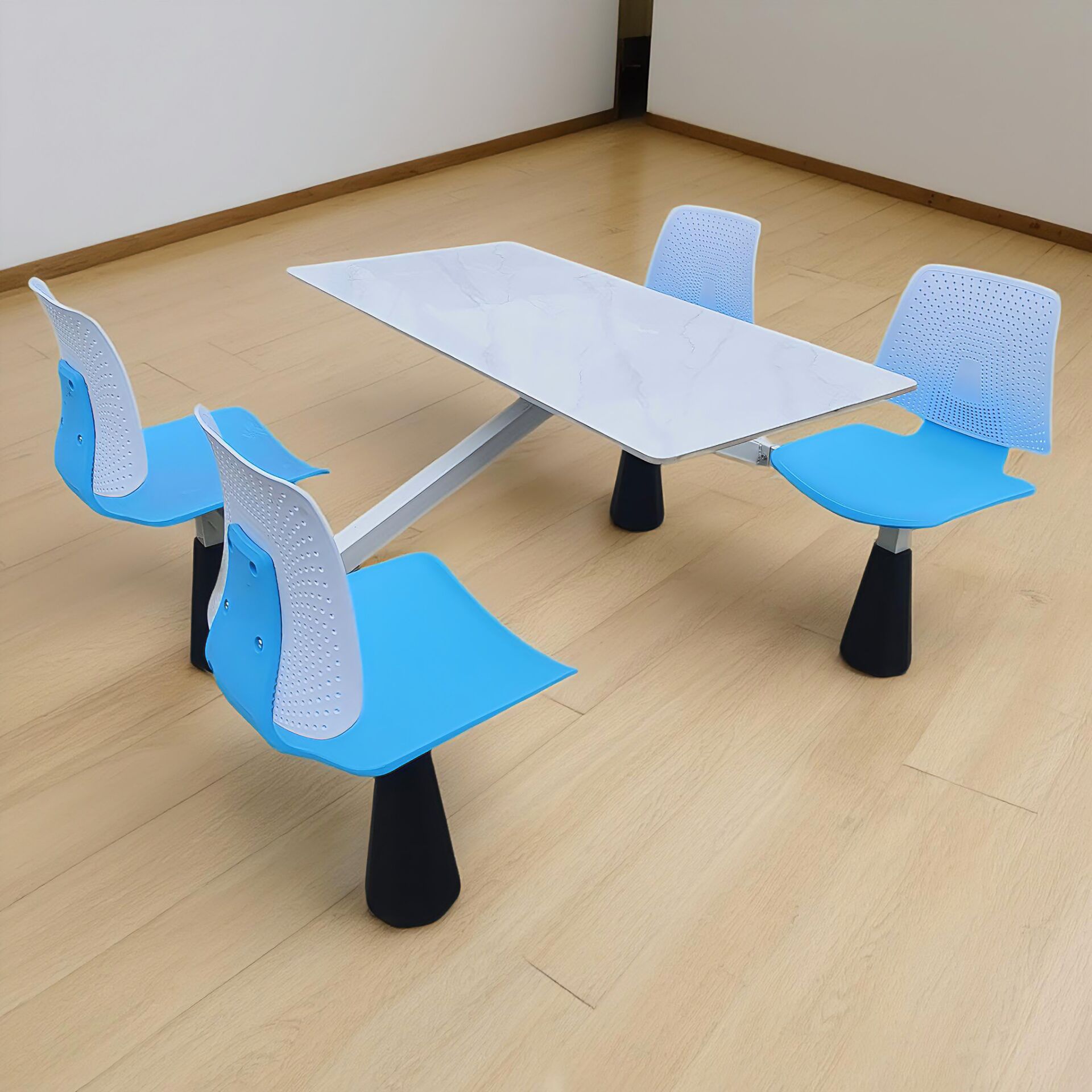 Mesa y silla de comida rápida comedor de la escuela comedor de personal comedor de alta velocidad comedor de 4 personas mesa de comedor combinada