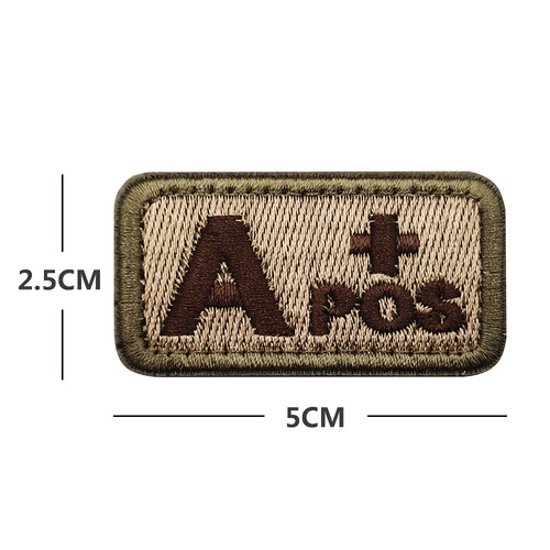 Blood type identification stamp A O AB POS NEG Embroidered tactical blood type stamp Velcro cloth armband identification stamp