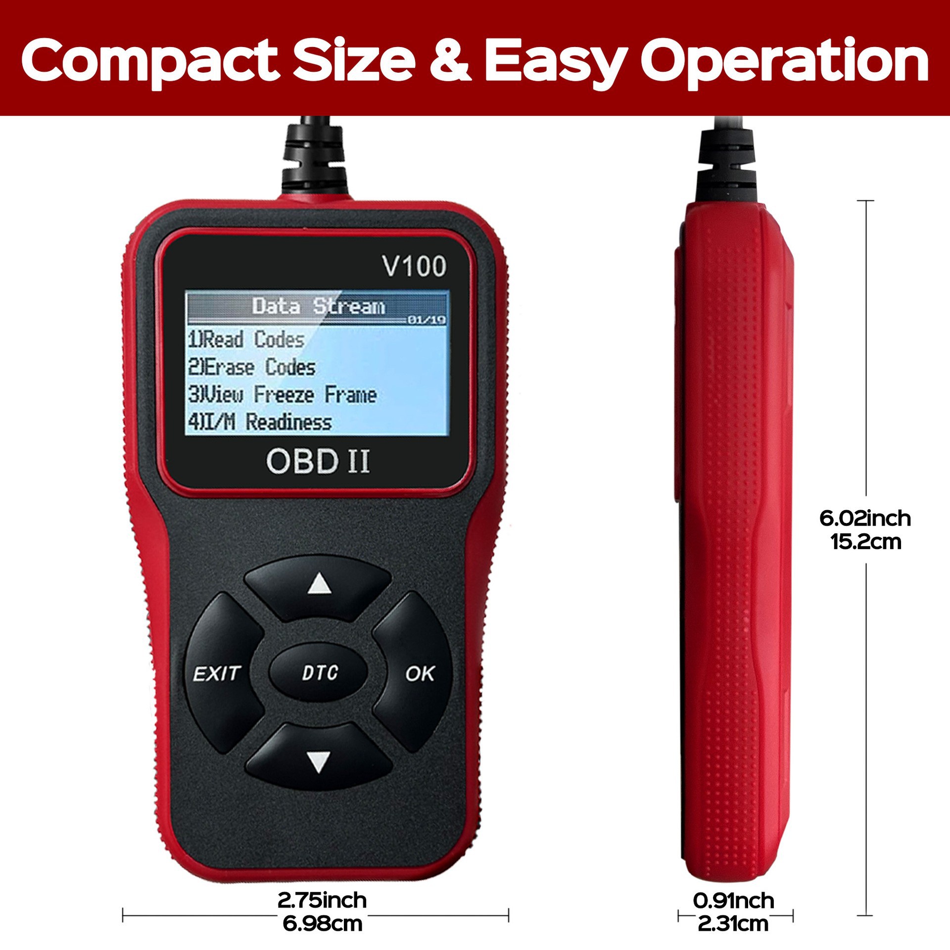 Car Diagnostic Obd2 Scanner Tool Comprehensive Diagnostic Code Engine Fault Detection V100 Code Reader Card
