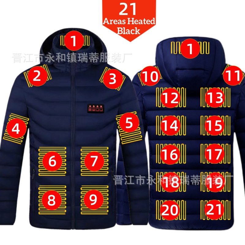 Chaqueta Térmica Acolchada de 4 Controles de Poliéster para Mantenerse Caliente en Invierno