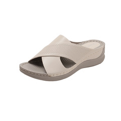 2025新款夏季跨境亞馬遜魚嘴鞋女厚底一字拖外穿涼拖不累腳軟底