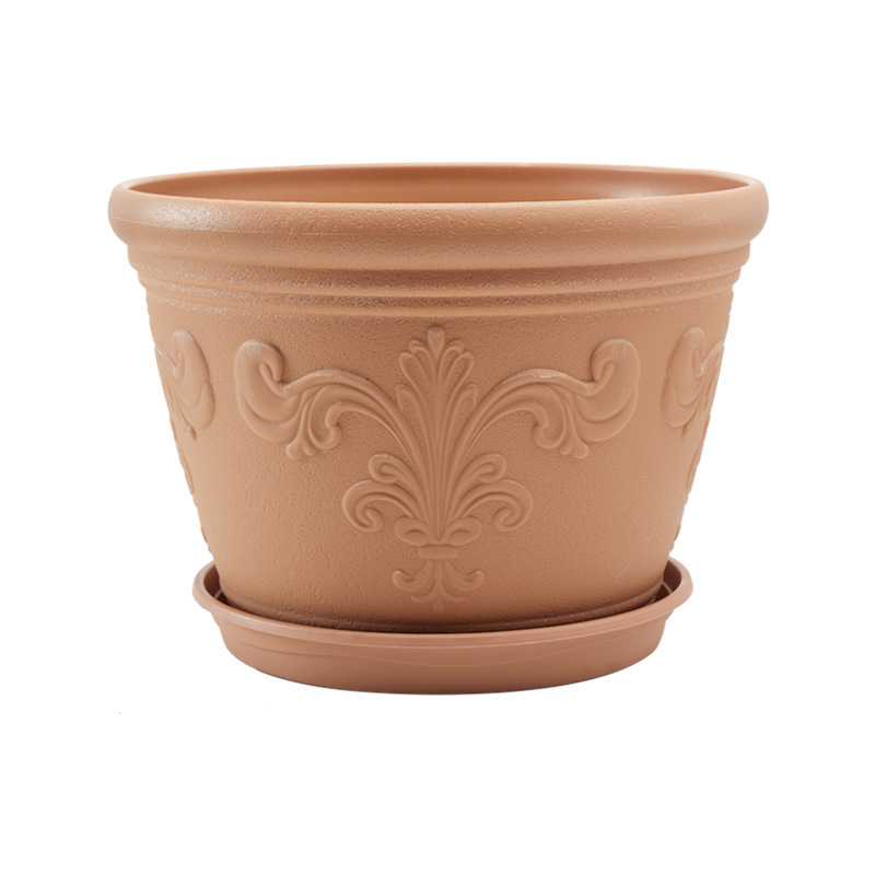 Maceta universal Xiya de gran tamaño, imitación de cerámica, maceta grande de resina, maceta para árboles del dinero y suculentas, maceta redonda de plástico.
