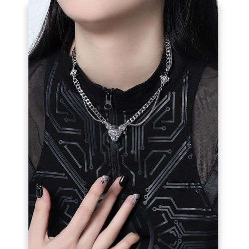 Original Feline Cat Necklace for Women, Wholesale Niche Design, High-Quality Clavicle Chain with Hip-Hop & Kawaii Chic Pendant Jewelry