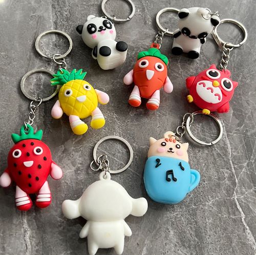  New Anime 3D Cartoon Keychain Soft Silicone Cartoon Key Hook Promotion Gift Wholesale