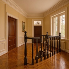 榉木橡胶木红橡木实木楼梯扶手实木别墅楼梯扶手自建房楼梯扶手大