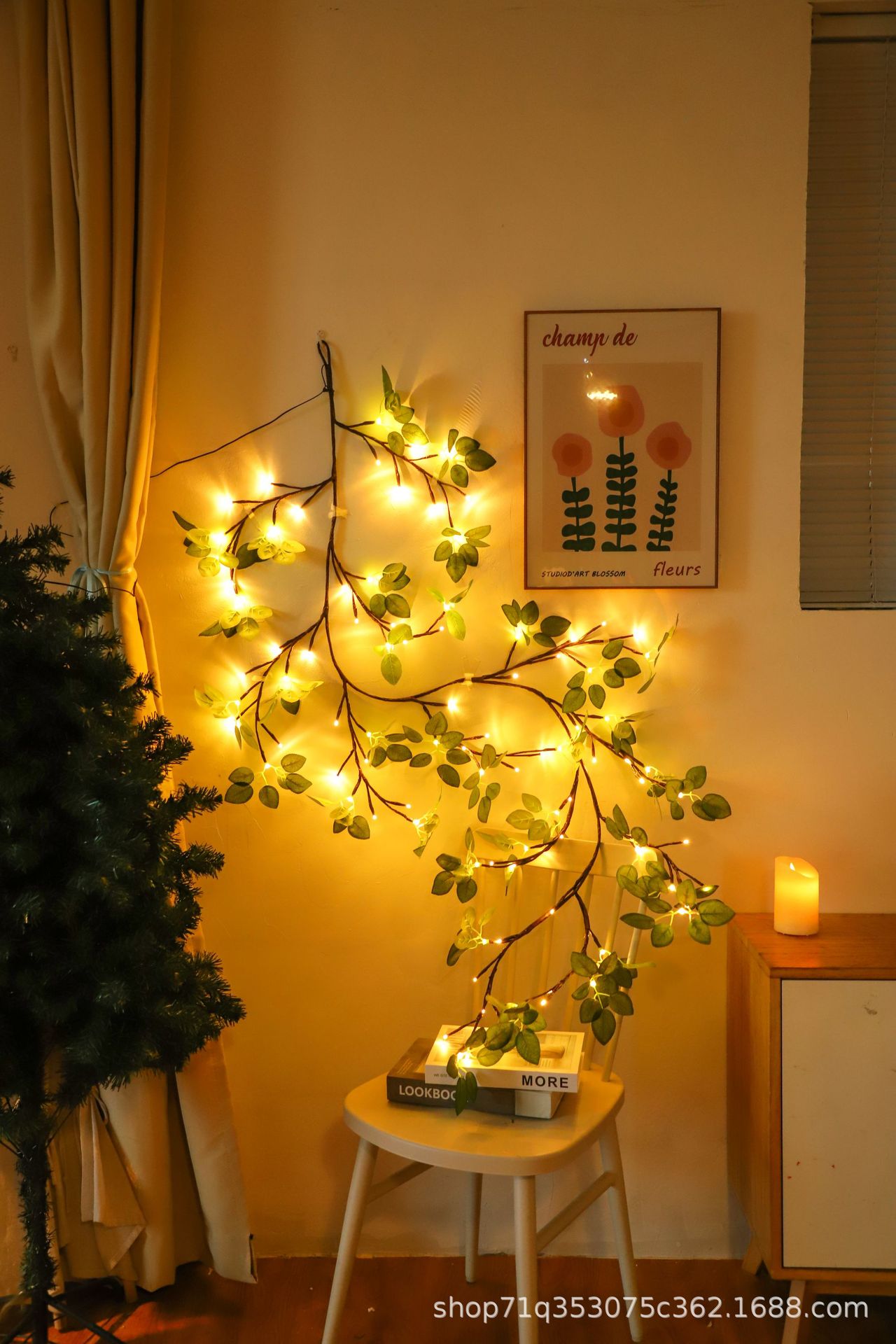 Lámpara de rama transfronteriza Lámpara de ratán Lámpara led Cadena de celebridades de Internet Decoración de la habitación Lámpara de colores Lámpara de serie Lámpara de modelado Lámpara de decoración navideña