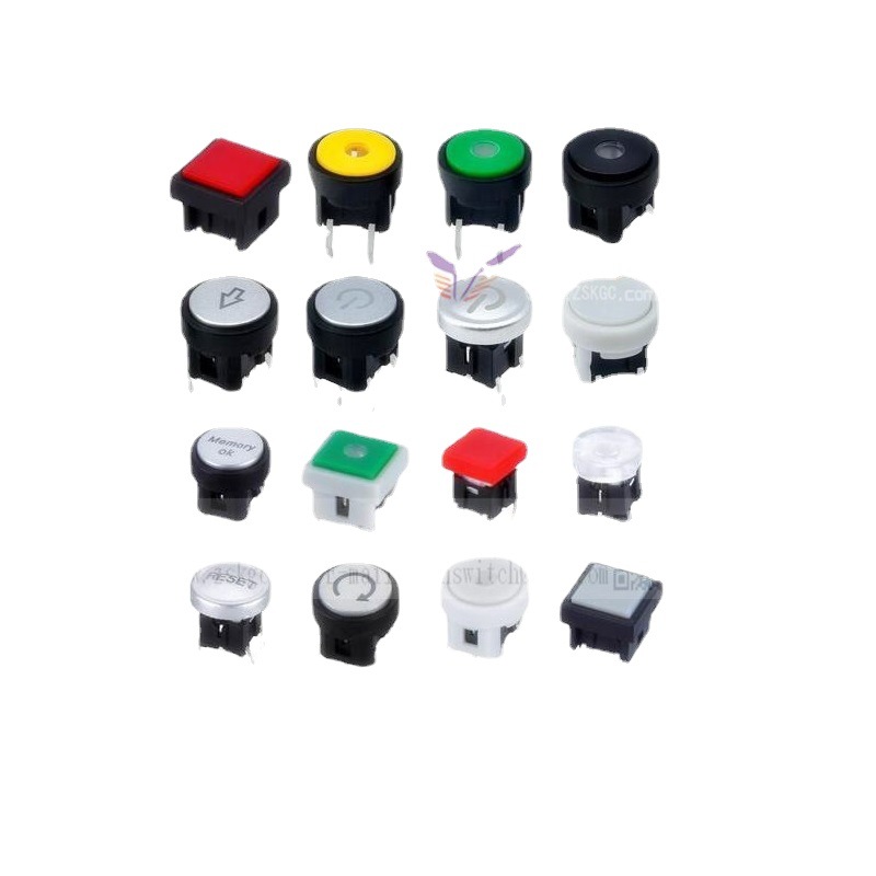 方盖带灯轻触开关 圆盖带灯轻触开关 迷你型LED轻触按键开关