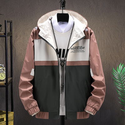 Manufactor wholesale Teenagers fashion Hooded Jacket student Korean Edition Trend leisure time coat men's wear personality