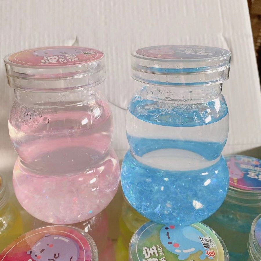 Calabaza embotellada arcilla de color de alta permeabilidad delgada arcilla de cristal pegamento espumante super transparente diy juguete de arcilla transparente al por mayor 2 yuanes