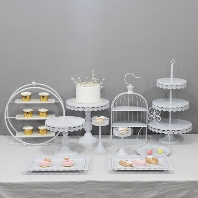 Tabla de postres europea decoración estante de exhibición platos de postres comida fría mesa de té estante de pastel rack de té de la tarde image 16