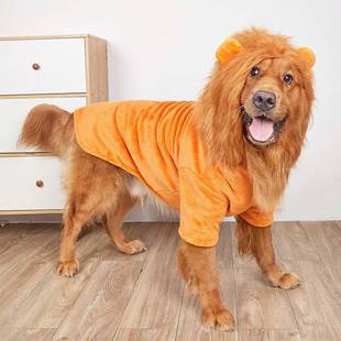 Pet Clothes Cartoon Lion Transformation Hooded Sweatshirt Funny Dog Clothes Medium and Large Dog Dress Pet Clothing
