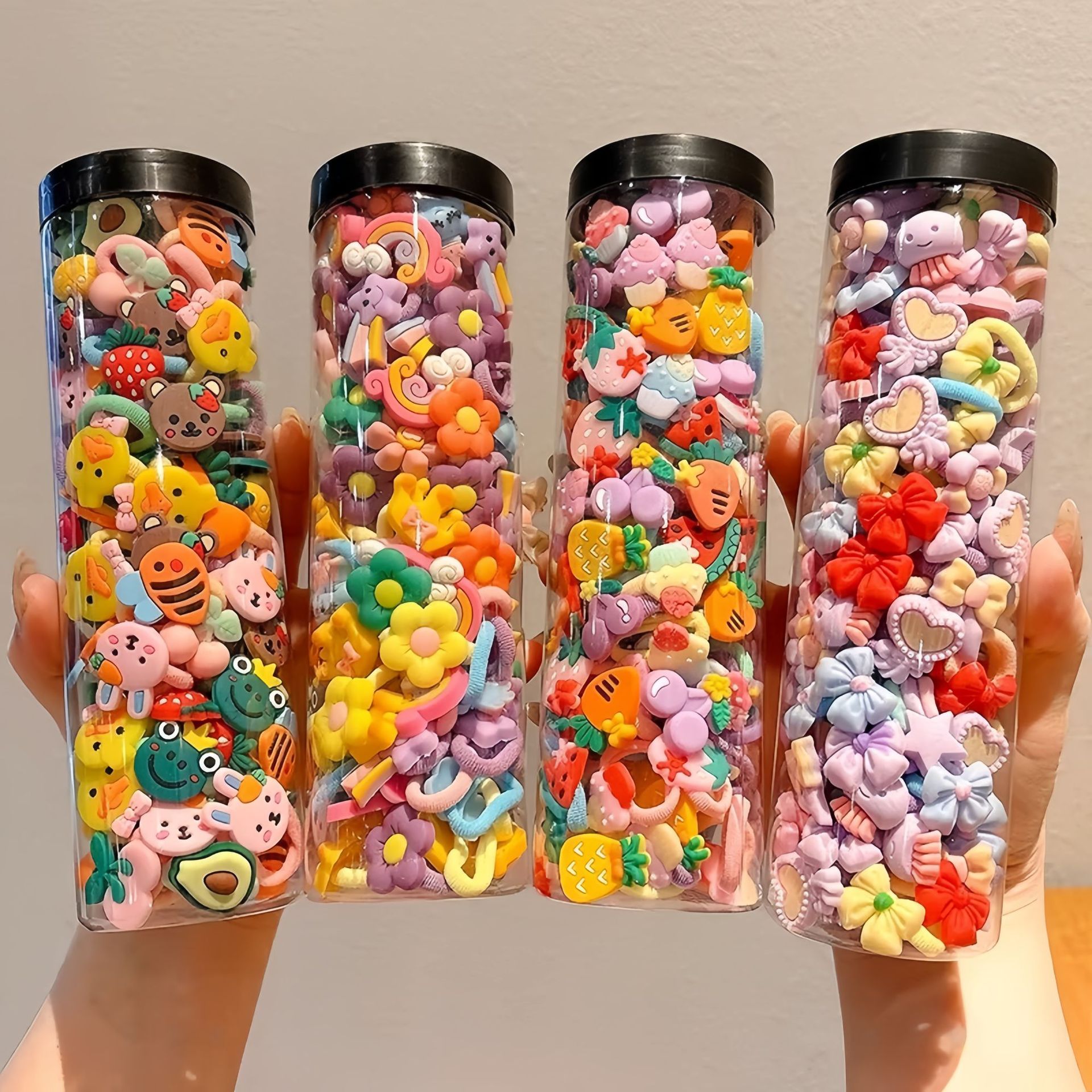 Caricatura encantadora anillo de pelo pulgar no daña el cabello de los niños correa de correa pequeña cuerda de cabello para niñas cuerda de cabello