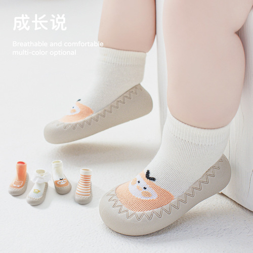 Baby floor shoes and socks 2024 spring new rubber-soled non-slip newborn toddler shoes children's socks men's and women's floor shoes