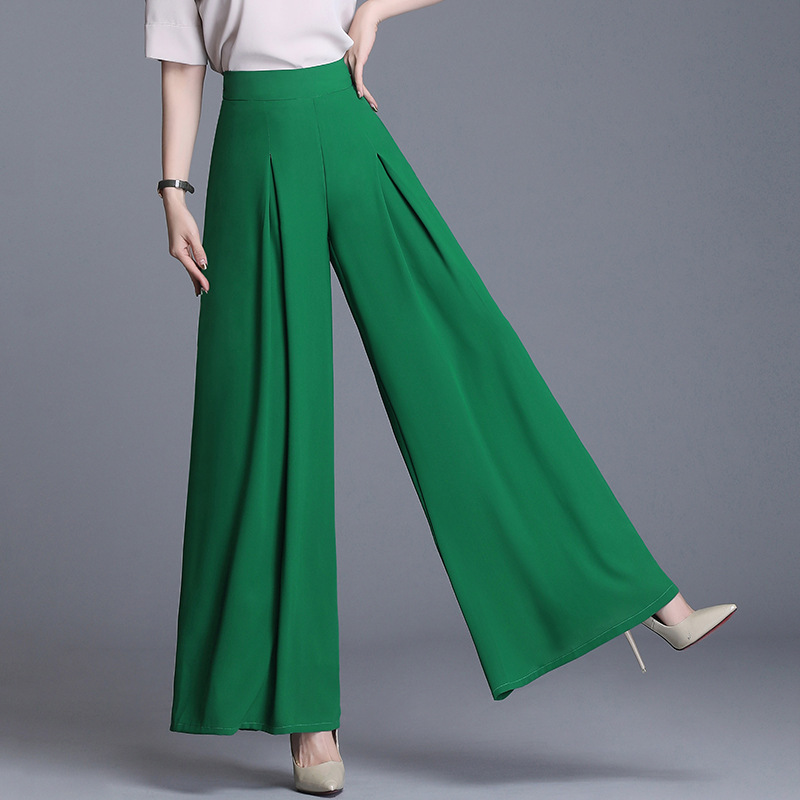 catwalk wide-leg pants high-grade chiffon wide-leg pants women's spring and summer autumn and winter sling pants skirt pants dance pants pants high waist elegant pants catwalk wide-leg pants high-grade chiffon wide-leg pants women's spring and summer autumn and winter sling pants skirt pants dance pants pants high waist elegant pants