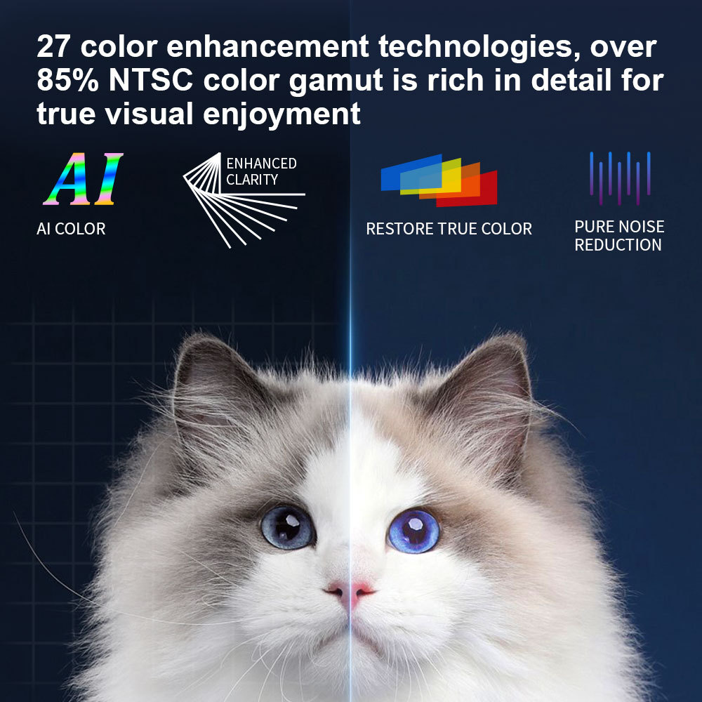 27种色彩增强技术,NTSC色域超过85%细节丰富,带来真正