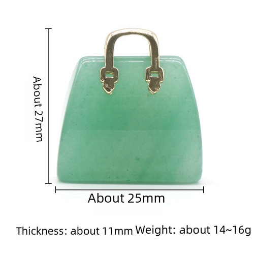 Natural Crystal Stone Mini Handbag Purified Quartz DIY Pendant Ins Style Pink Crystal Decorative Creative Wholesale