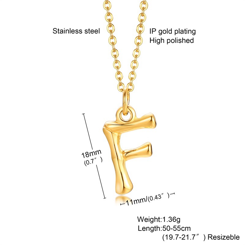 Fashion Letter Titanium Steel Polishing Plating Gold Plated Pendant Necklace display picture 6