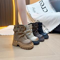 2025秋冬新款真皮马丁靴女时尚百搭厚底爆款女鞋复古短靴女