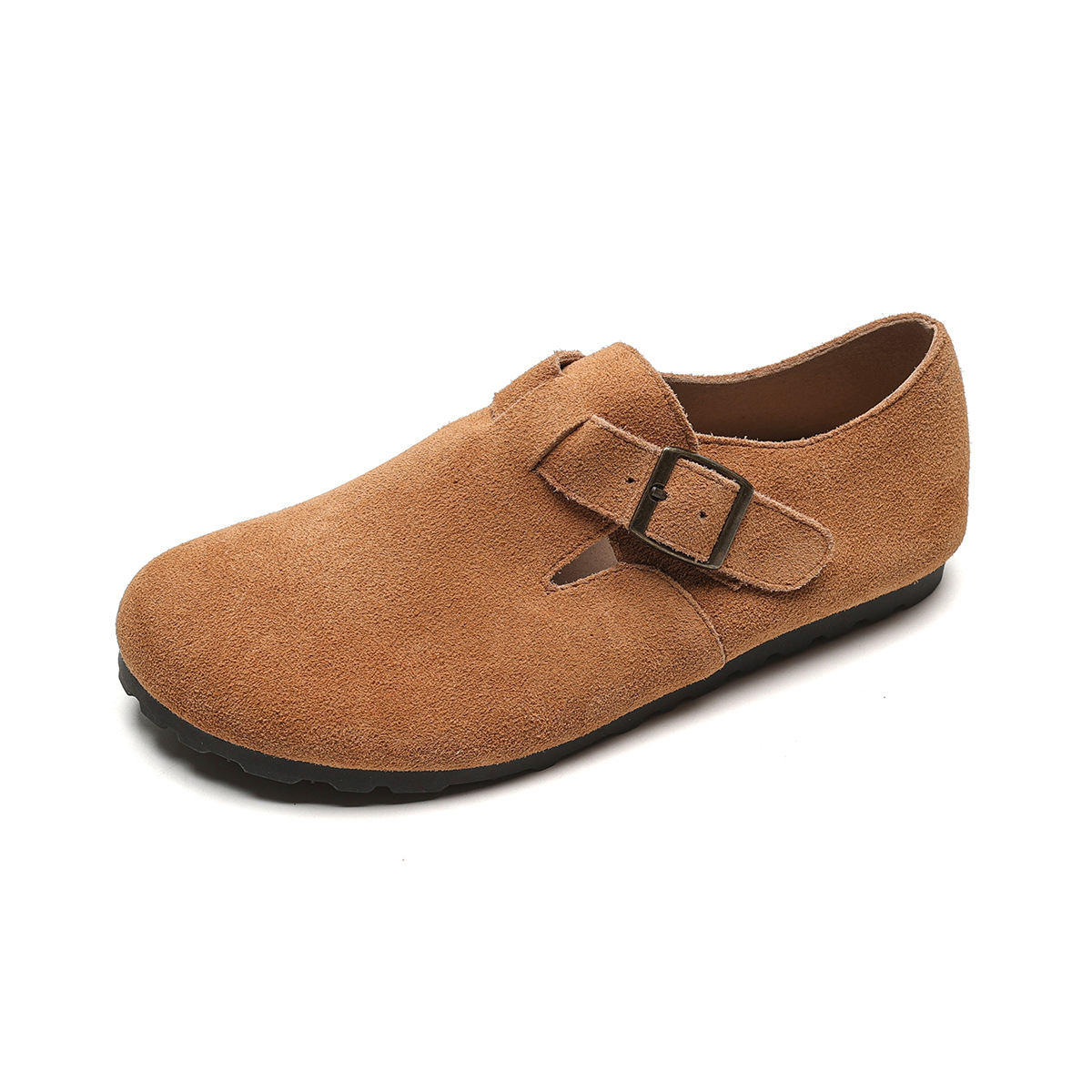 Versión de cuero de vaca ~ Bocken zapatos para mujeres 2025 nuevo aumento de altura un pedale de suela gruesa para usar zapatos de primavera y otoño medio calentamiento zapatillas
