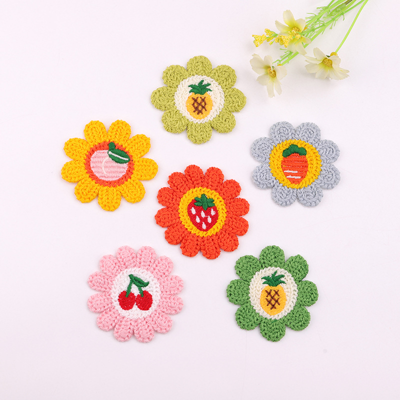 网红爆款头饰帽子装饰配件针织布贴衣服补丁贴布水果花片装饰布贴