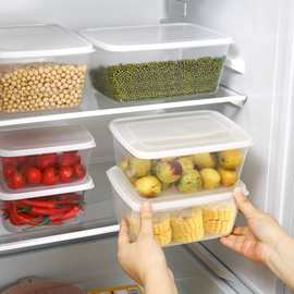 长方形保鲜盒厨房冰箱专用食堂摆摊收纳盒塑料密封盒子带盖独立站