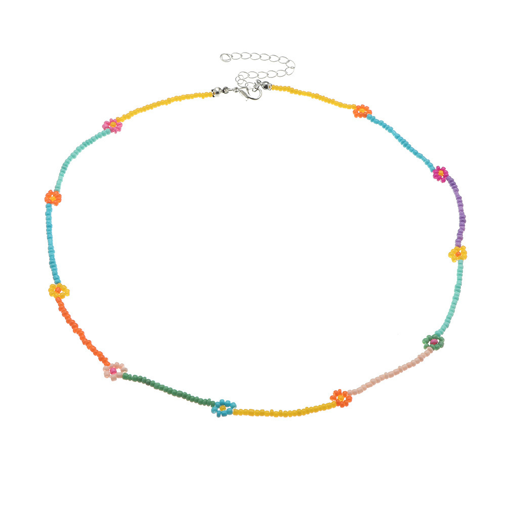 Daisy Pattern Simple Style Daisy Alloy Seed Bead Wholesale Necklace