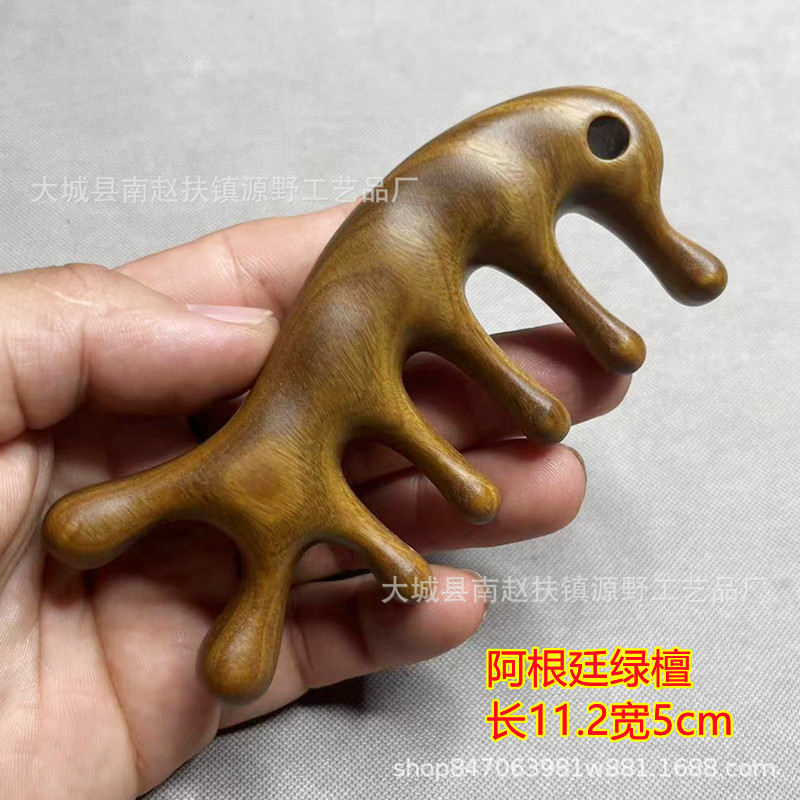 卸売り緑檀マッサージ櫛工芸木櫛頭経絡櫛紫檀多機能マッサージ櫛手作り檀木櫛|undefined