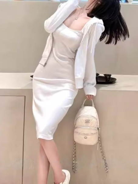 纯白卫衣柔软棉拉链外套合身cleanfit干净|undefined