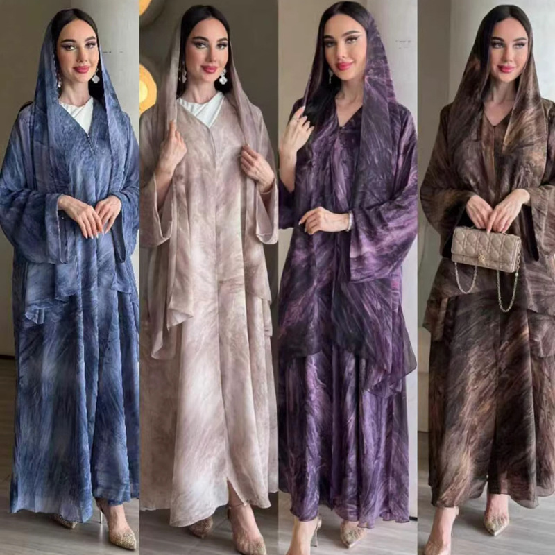 2026 Women's Fashion Tie-Dye Print Spring/Summer Casual Long-Sleeve Coat Robe Elegant Dress for Women 2026 Women's Fashion Tie-Dye Print Spring/Summer Casual Long-Sleeve Coat Robe Elegant Dress for Women