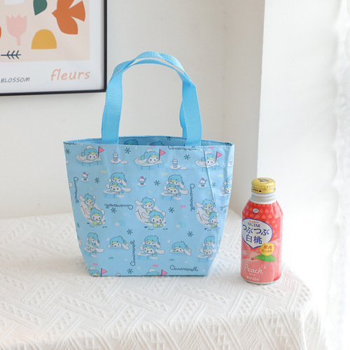 Japanese cute cartoon waterproof hand storage bag handbag student lunch bag lunch box bag