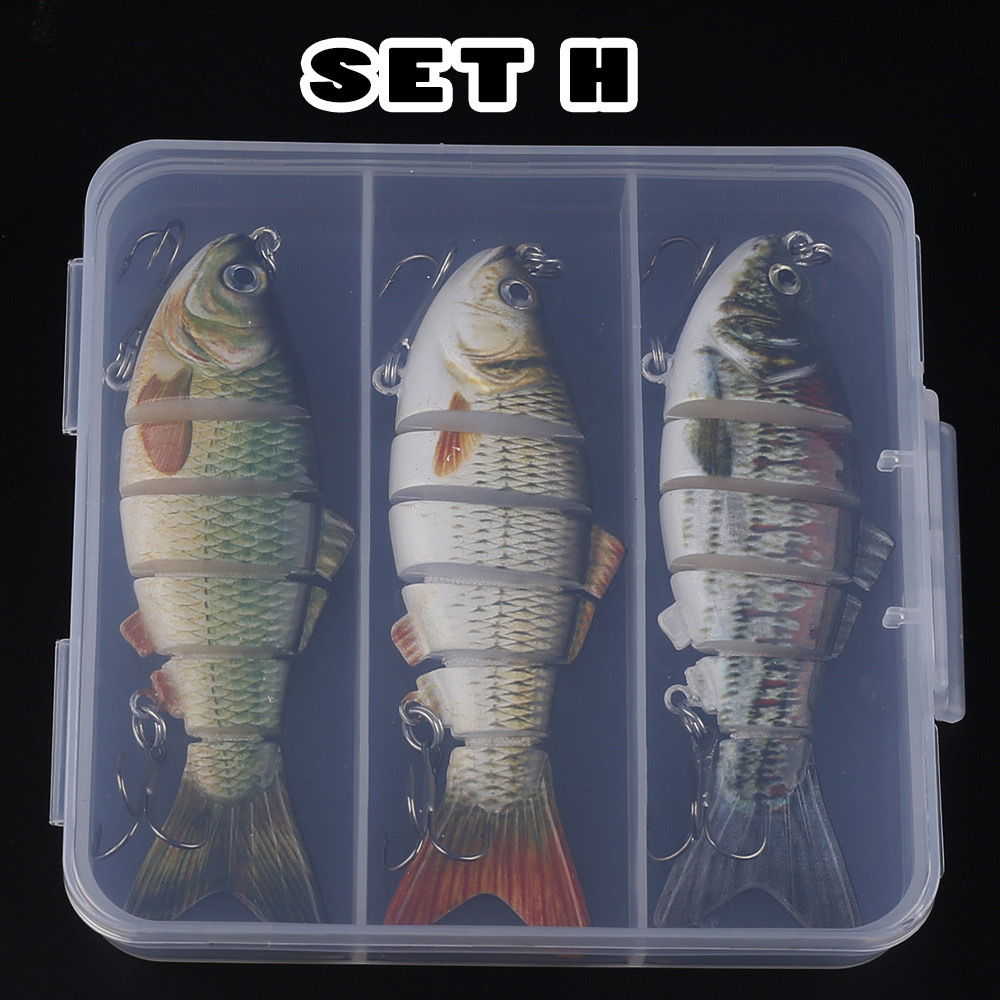 Juego transfronterizo de 5 piezas 10CM 20G seis secciones Luya cebo falso cebo de simulación de pescado de varias secciones