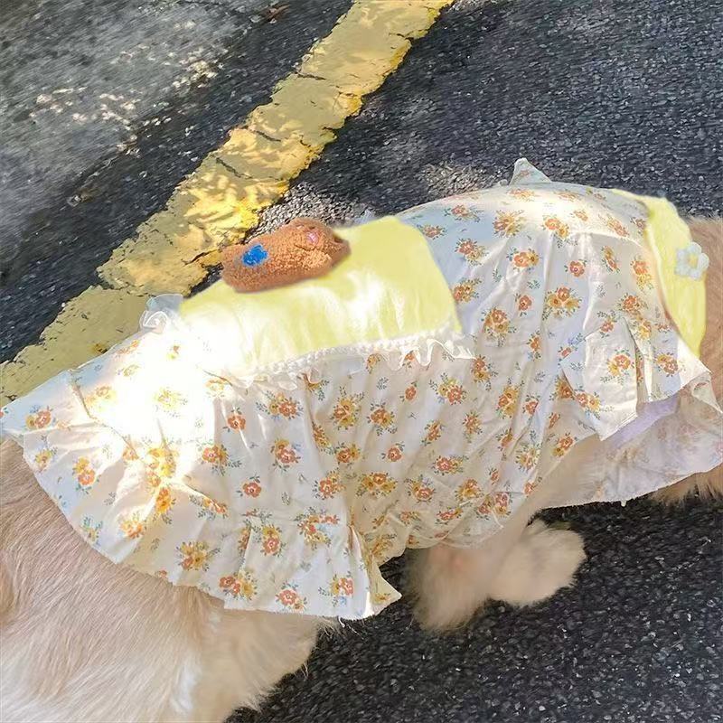 ペット犬服ゴールデンレトリバーラブラドールサモエドボーダーコリー中型犬大型犬超かわいい花柄服|undefined