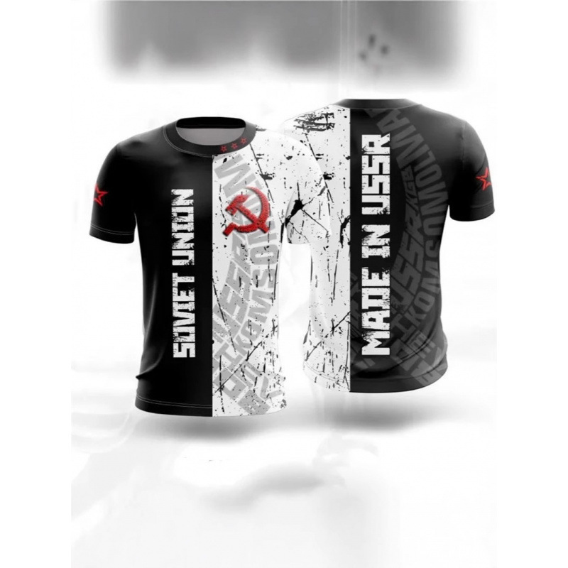 Pod Summer Hot-Selling Russian Emblem T-Shirt Men's Camouflage Outdoor Sportswear T-Shirt Pride Short-Sleeve T-Shirt