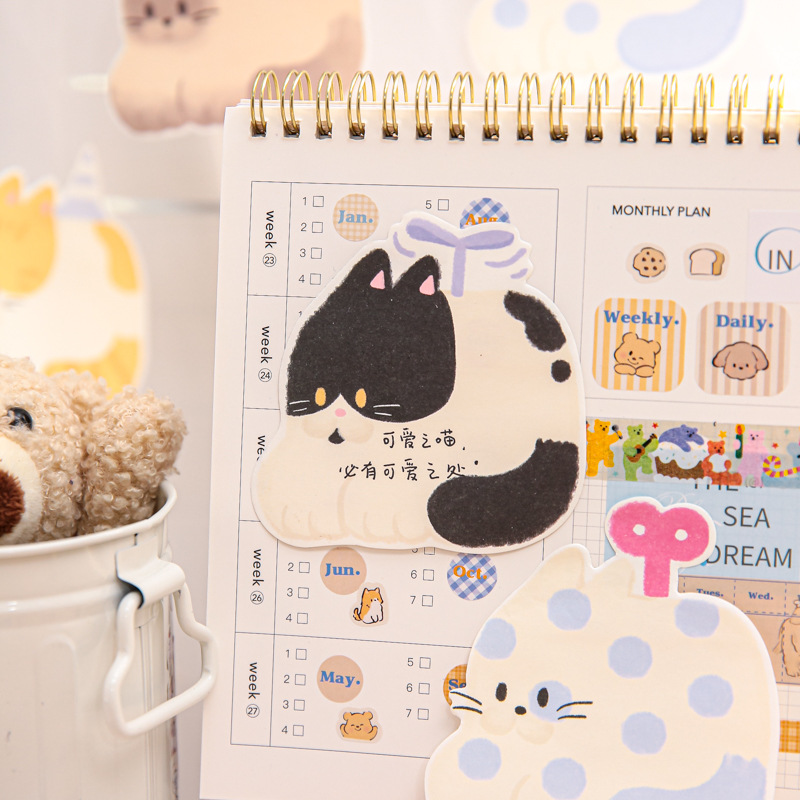 Mr. Paper Alien Back Card N Tie Pie de gato de terciopelo Serie Cute Animal Student Notes Post-it