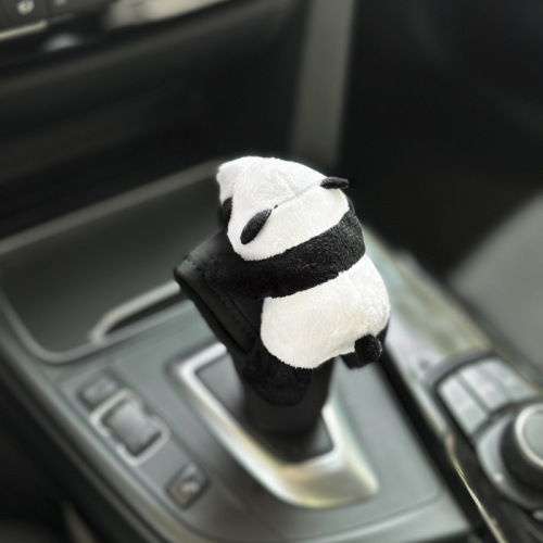 Car gear handle cover decoration cartoon panda handbrake cover roof armrest protective cover seat belt shoulder cover cute female