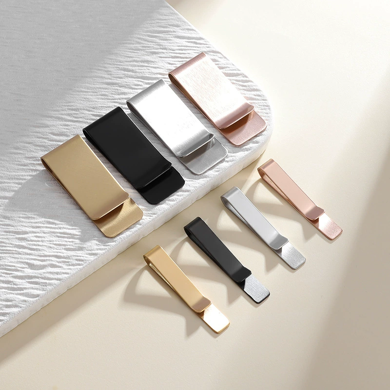 Европа и Соединенные Штаты трансграничные новые зеркала из нержавеющей стали полированный зажим для галстука простой Гладкий лазерный бумажник клип производителей оптом