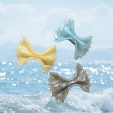 新款意面鸭夹醋酸发夹可爱饺子皮发卡彩色镶钻边夹意面碎发刘海夹