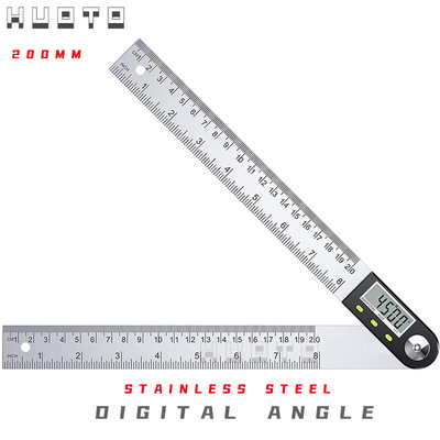 HUOTO Electronics Digital point scale Protractor Stainless steel Carpentry ruler angle Measuring instrument Level ruler 360 degree