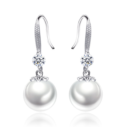 Kuaishou silver-plated pearl earrings women's earrings fashionable Korean temperament earrings simple popular jewelry wholesale