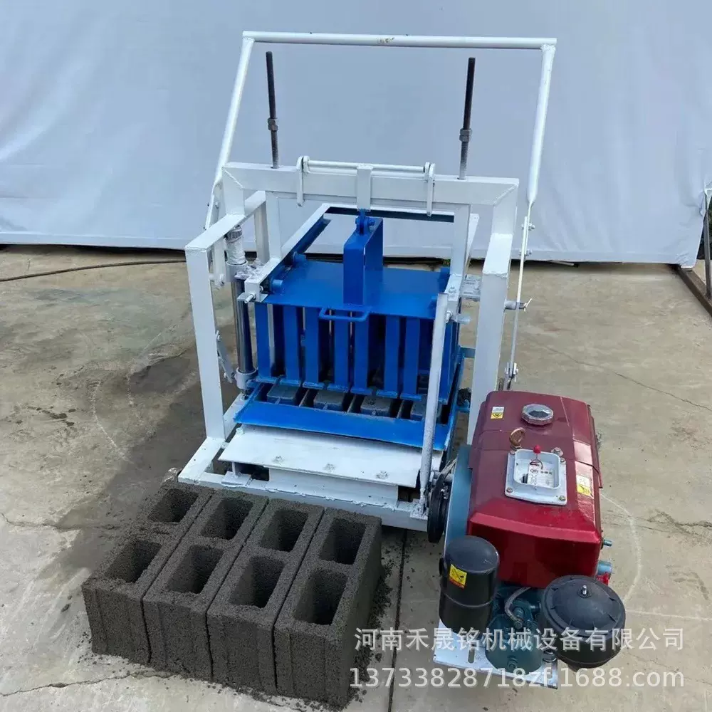 出口移动制砖机柴油驱动空心实心砖成型机混凝土砌块压砖机免烧