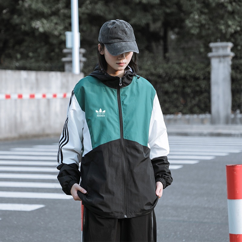 Three-leaf clover windbreaker jacket for men and women, couple's outdoor casual sports jacket, hooded, windproof and rainproof, spring and autumn coat