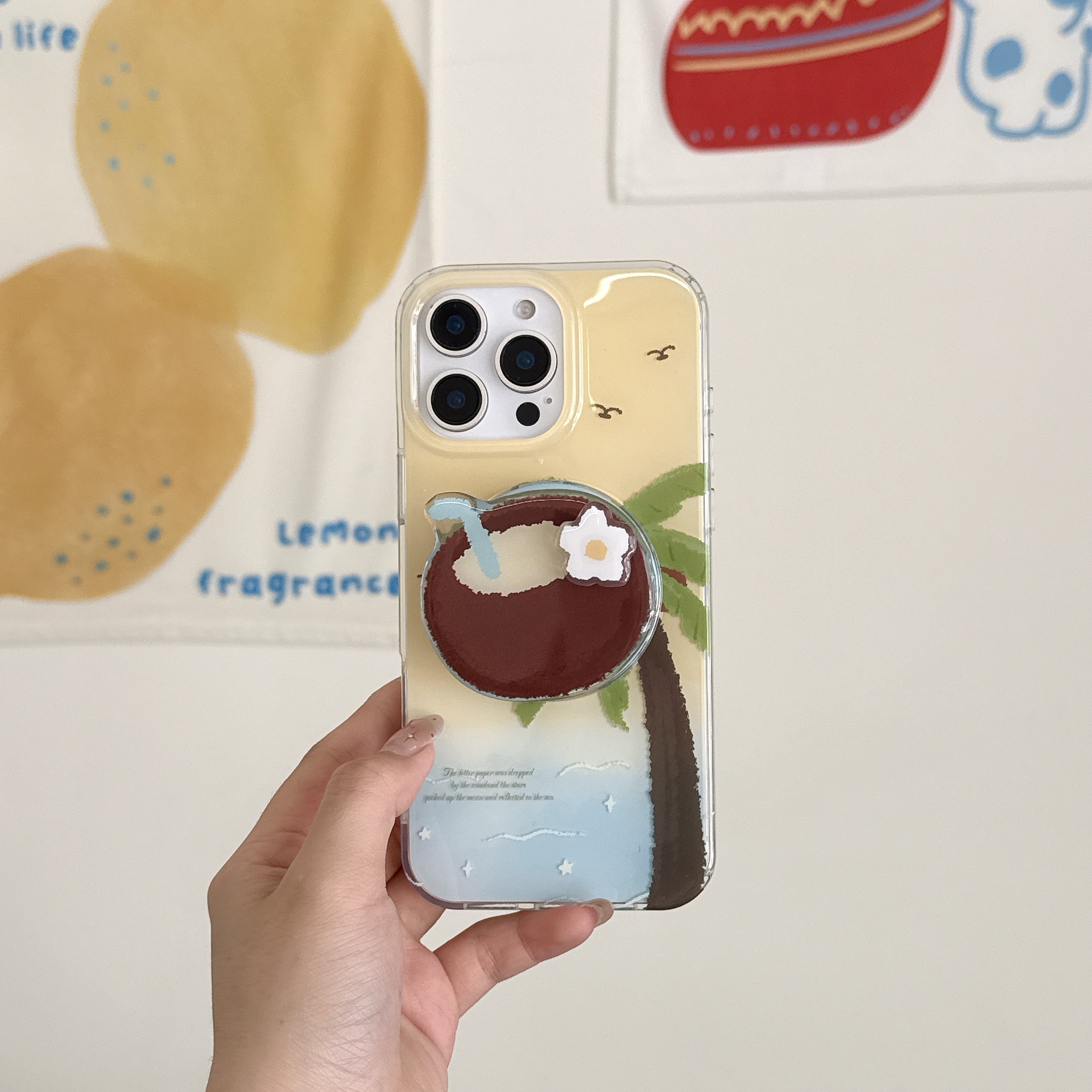 Coco de la isla floreciente en verano para Apple 16ProMax funda para teléfono móvil 15Pro atracción magnética 14/13 celebridad neta 15PM