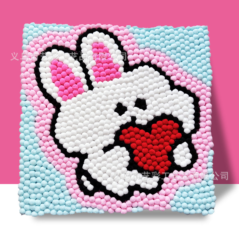 インターネット有名人の同じスタイルの子供用毛玉絵画 DIY 手作りクリエイティブ絵画 30*30 生産材料露店ホット販売子供のおもちゃ|undefined