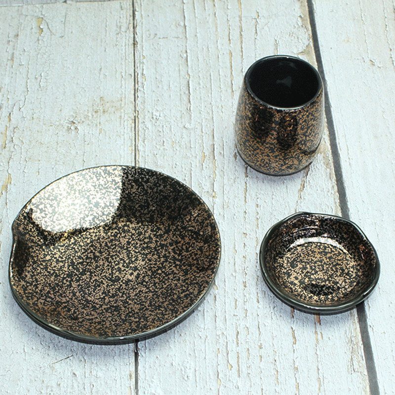 Ceramic Tableware for Cooking, Barbecue Restaurant Tabletop Set, Three-Piece Set, Bone Dish, Seasoning Dish, Soy Sauce Dish, Tea Cup and Plate, Japanese Cuisine Ceramic Tableware for Cooking, Barbecue Restaurant Tabletop Set, Three-Piece Set, Bone Dish, Seasoning Dish, Soy Sauce Dish, Tea Cup and Plate, Japanese Cuisine
