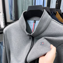 品牌男士100%纯棉卫衣开衫外套立领夹克时尚休闲衫中青年秋装户外