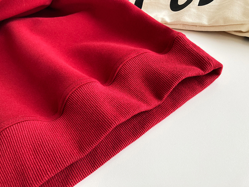 Wine Red Loose Korean Style Loose Bf Long Sleeve Pullover in Hoodies & Sweatshirts